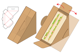 简易三明治牛皮纸外包装盒