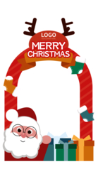 圣诞节拍照人像照相框背景素材