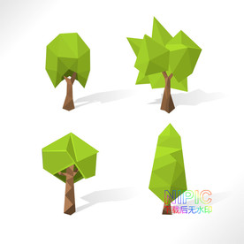 low poly 小树
