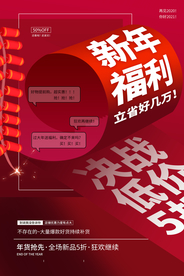 新年福利促销活动宣传海报素材