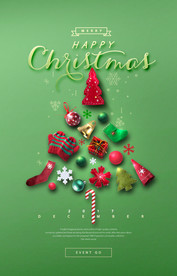 温馨圣诞插画背景装饰海报图图片