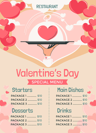 手绘情人节菜单模板