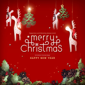 温馨圣诞插画背景装饰海报图图片