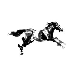 水墨马