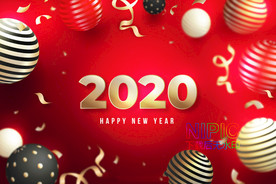新年快乐矢量图