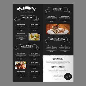 茶餐厅折页菜单图片