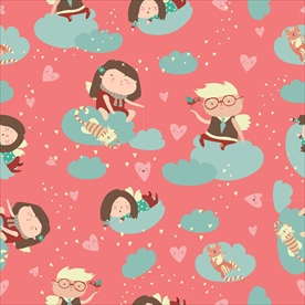 无缝花纹 儿童 卡通