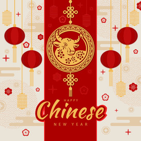 牛 新年展板背景