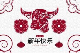 牛 新年展板背景