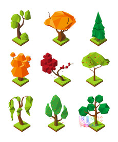 low poly 小树