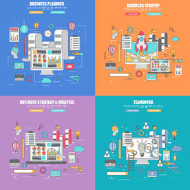 扁平化商业图形图标矢量