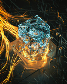 C4D模型水火冰玻璃冰块珠子