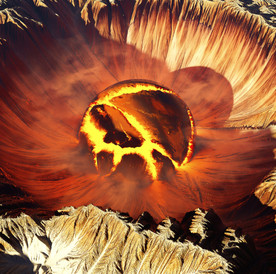 C4D模型山体火山里金属球