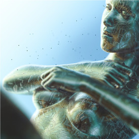 C4D模型金属女性人像