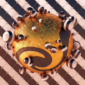 C4D模型金属条纹球