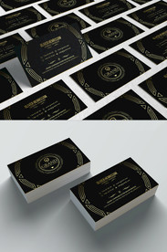 黑色商务名片模板