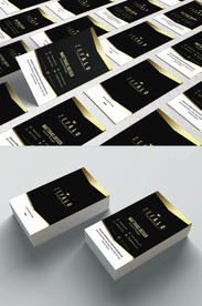 黑色商务名片模板