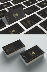 黑色商务名片模板