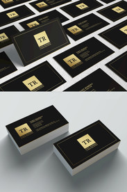 黑色商务名片模板