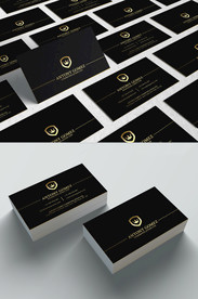 黑色商务名片模板