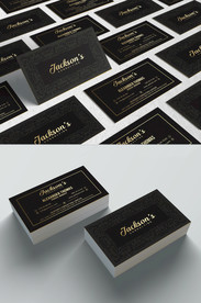 黑色商务名片模板