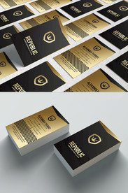 金色商务名片模板