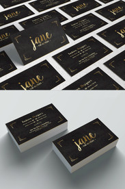 黑色商务名片模板