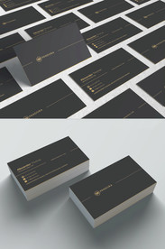 黑色商务名片模板