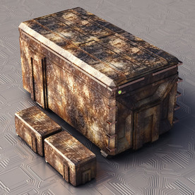 C4D模型草地武器盒子金属箱子