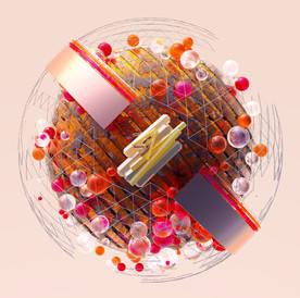 C4D模型粒子原子球体球