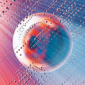 C4D模型粉色水泡泡水珠球石头
