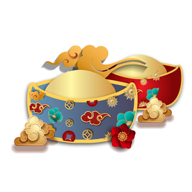 国潮金元宝装饰 中