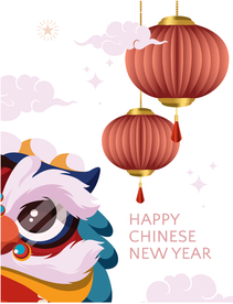 快乐舞狮灯笼中国年