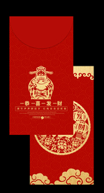 新年红包喜庆红色卡片素材