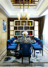 后现代轻奢餐厅 家装餐厅效果