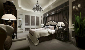 简欧式卧室    家装卧室效果