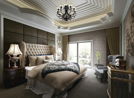 简欧式卧室    家装卧室效果