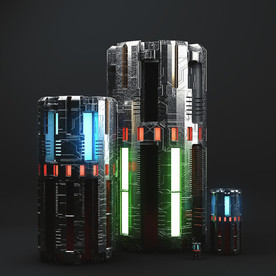 C4D模型炮弹电池能源