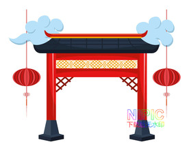 中国牌坊门楼