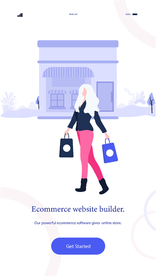 插画扁平网页购物逛街女孩