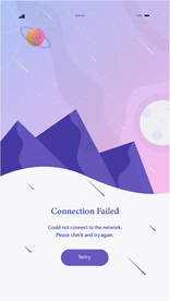 插画扁平网页星球山雪地风景