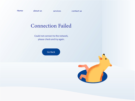 插画扁平网页狗子井盖下水道