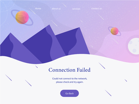 插画扁平网页星球山雪地风景