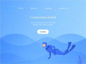 插画扁平网页海底潜水男性男孩