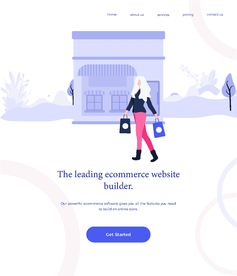 插画扁平网页购物逛街女孩