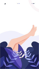 插画扁平网页女孩脚叶子树叶