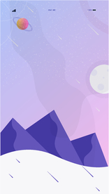 插画扁平网页星球山雪地风景