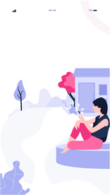 插画扁平网页女孩