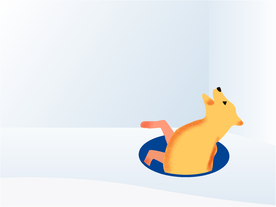 插画扁平网页狗子井盖下水道