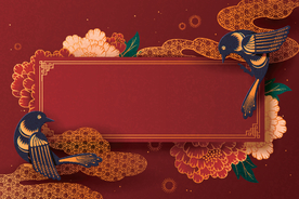 牛年新年喜庆红色富贵背景